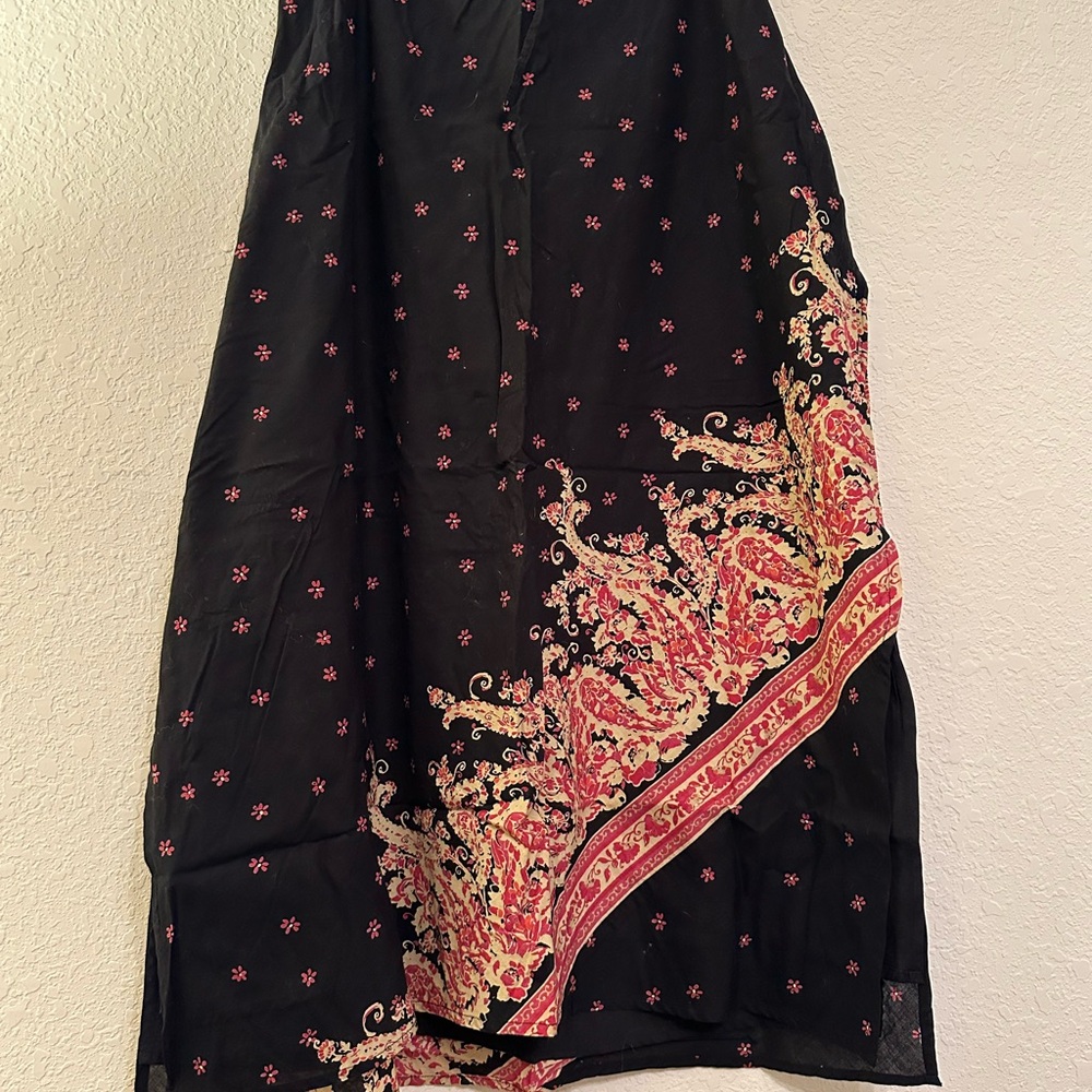 Venezia Black and Red A-Line Skirt
